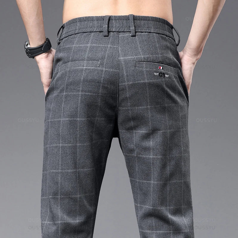 Men's Check Formal Trousers HARTTMAN HT204