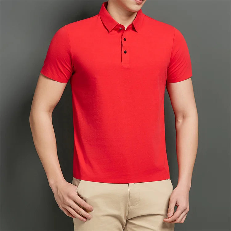 Men's Ice Silk Polo Shirt HARTTMAN HT342 in Red