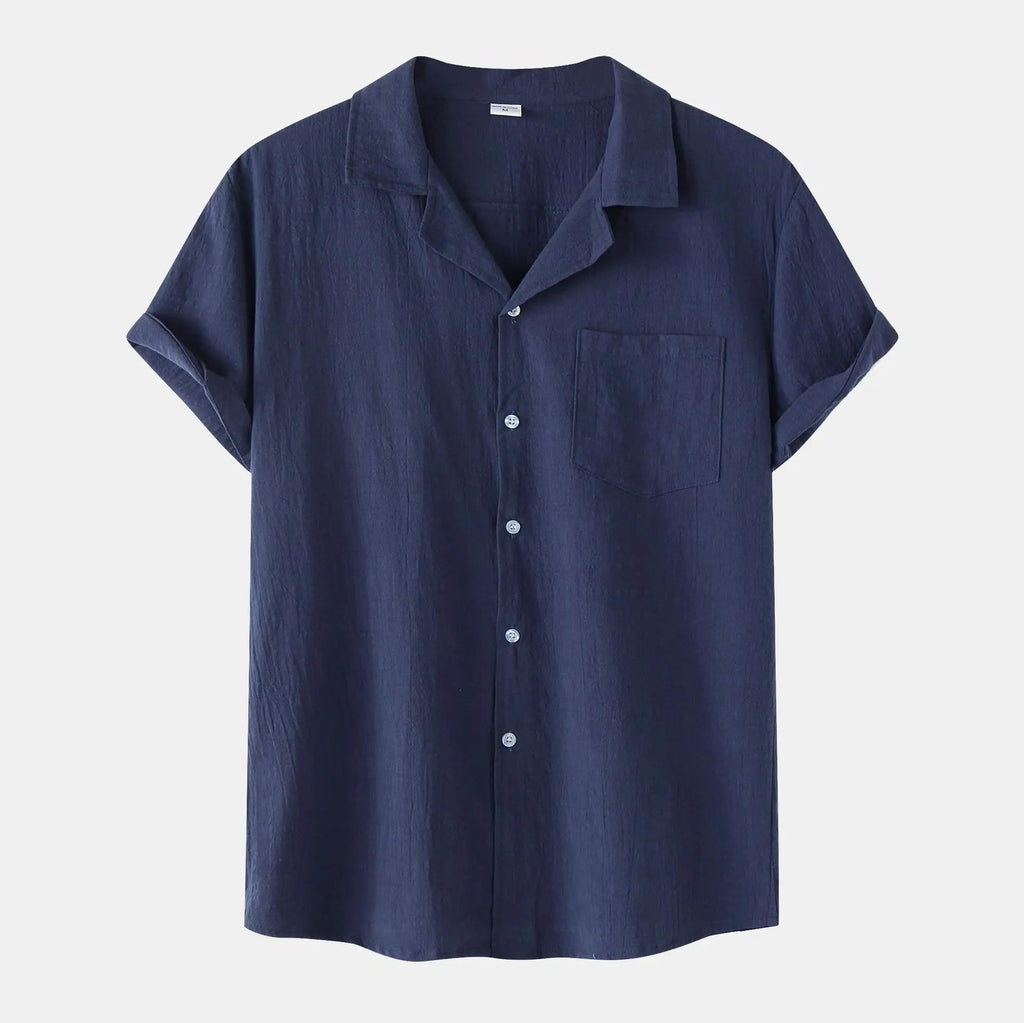 Men's Linen Shirt HARTTMAN HT397 in Blue