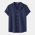 Men's Linen Shirt HARTTMAN HT397 in Blue
