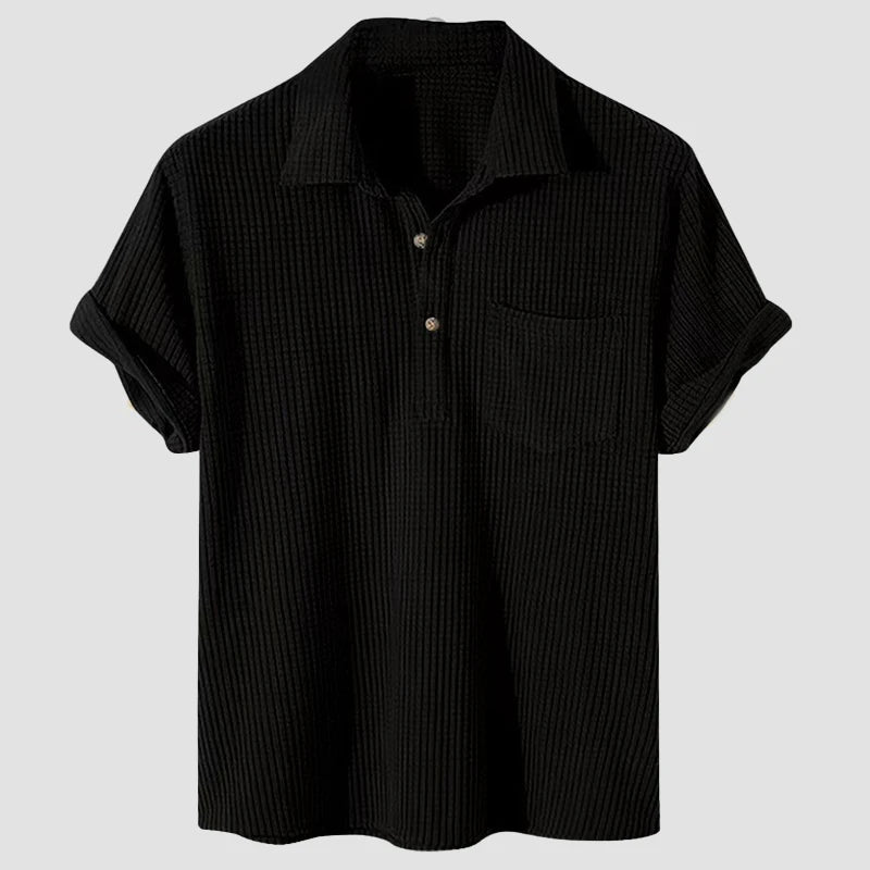 Men's Striped Cotton Shirt HARTTMAN HT125 in Black
