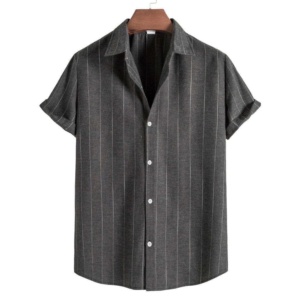 Men's Striped Cotton Shirt HARTTMAN HT401 in Grey