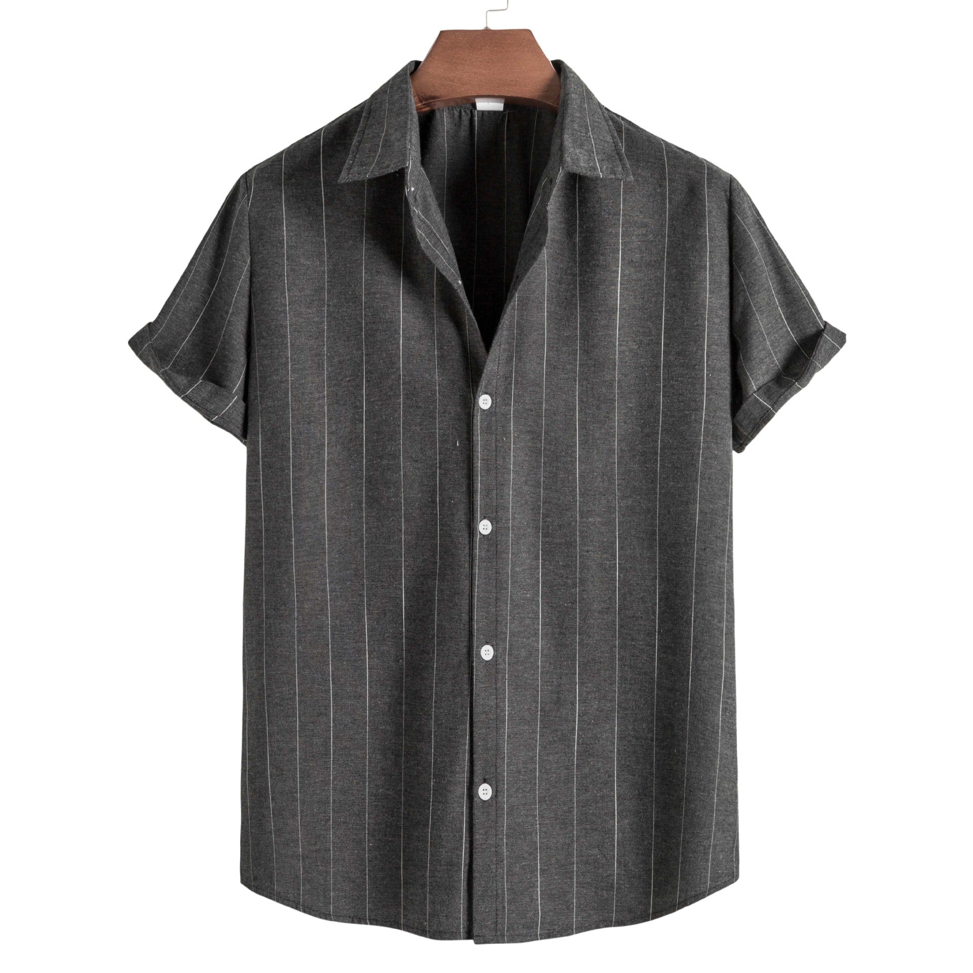 Men's Striped Cotton Shirt HARTTMAN HT401 in Grey