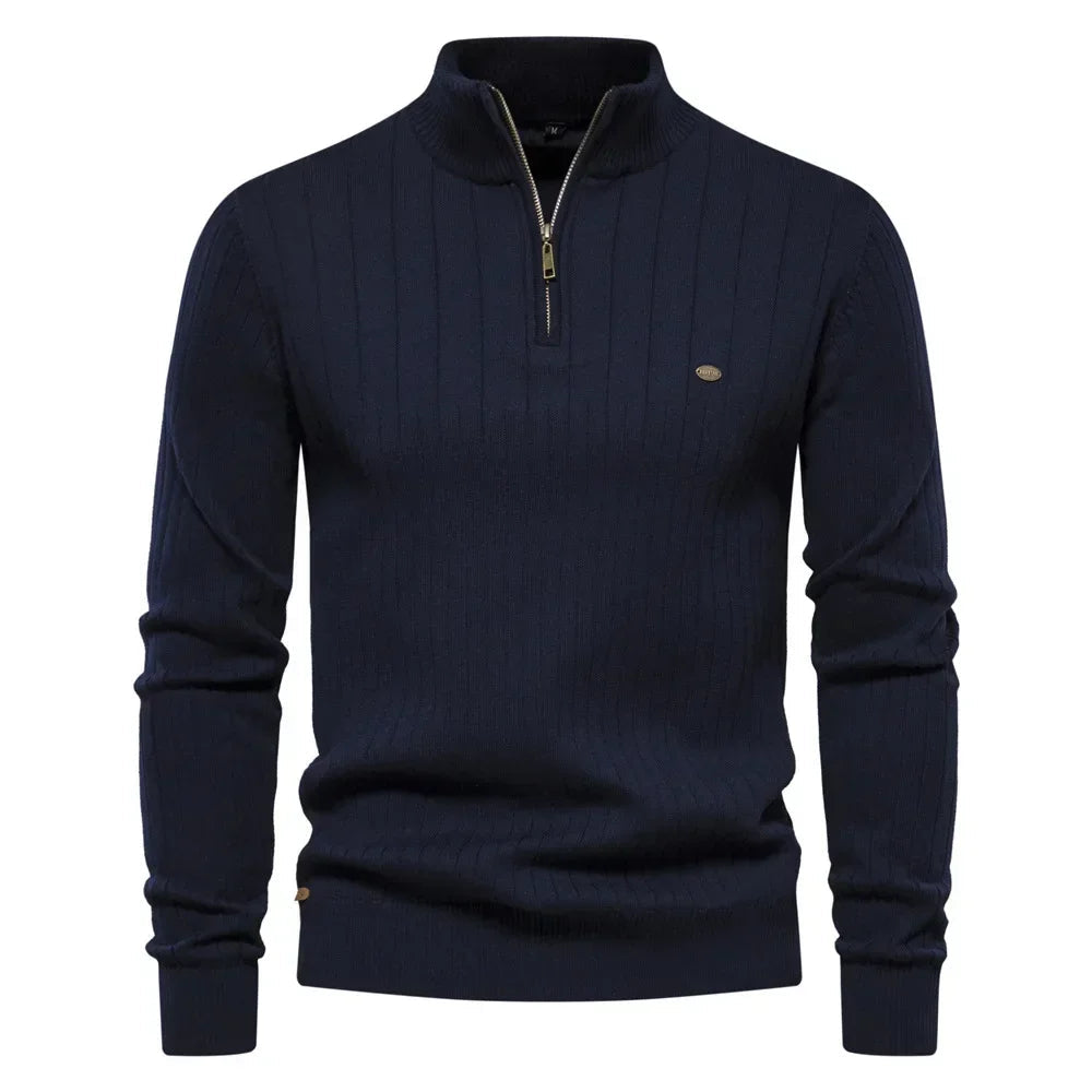 Men's Wool Sweater HARTTMAN HT173 in Navy Blue
