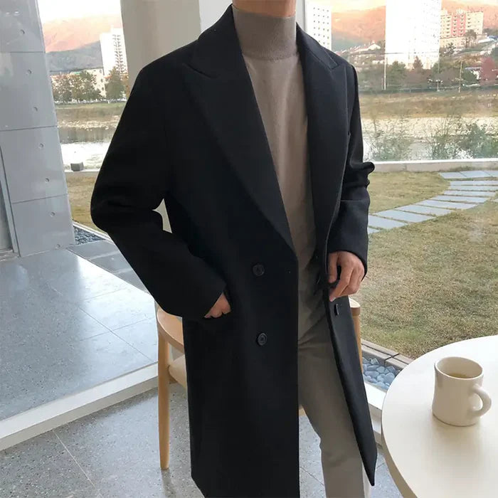 Men's Wool Overcoat HARTTMAN HT216 in Black