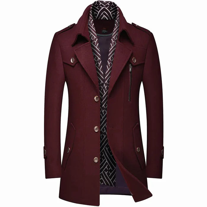Men's Satin Overcoat HARTTMAN HT219 in Wine