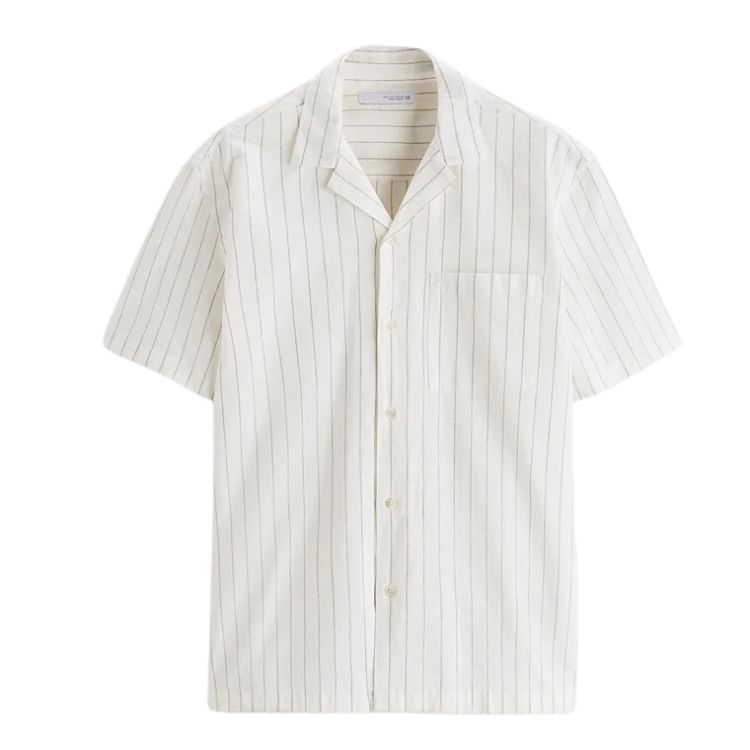 Men's Striped Linen Shirt HARTTMAN HT359 in White