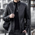 Men's Leather Biker Jacket HARTTMAN HT167 in Black