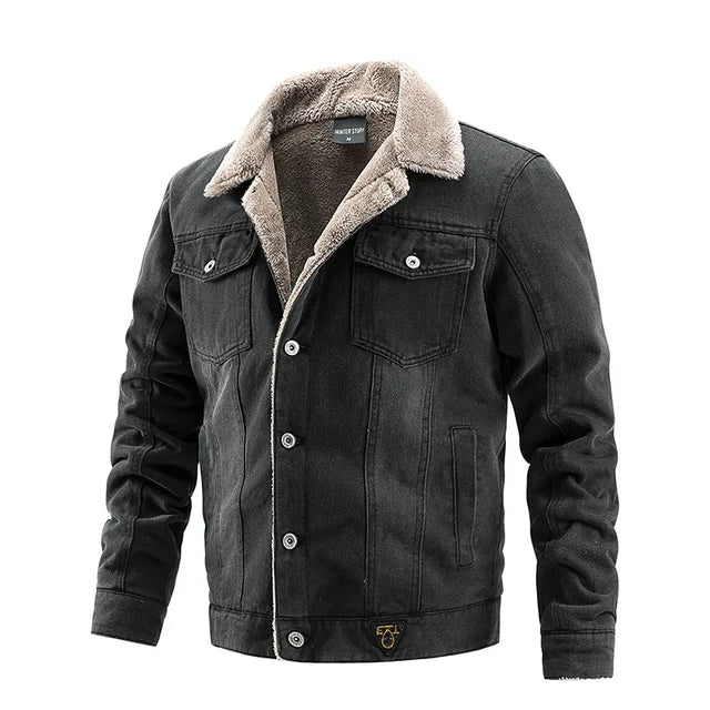Men's Denim Jacket with Lined Interior HARTTMAN HT142 in Black