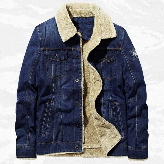 Men's Quilted Denim Jacket HARTTMAN HT137 in Light Blue