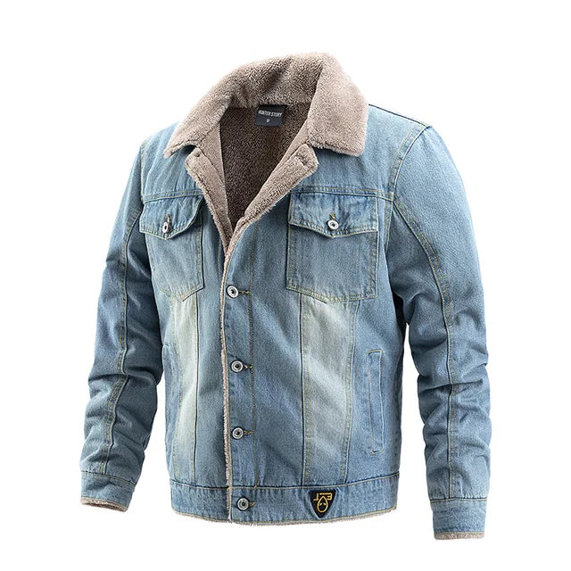 Men's Denim Jacket with Lined Interior HARTTMAN HT142 in Light Blue