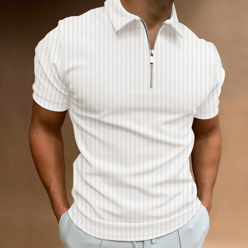 Men's Cotton Polo Shirt with Zip HARTTMAN HT101 in White