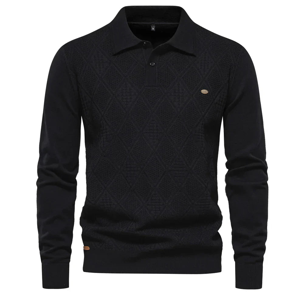 Men's Slim Fit Wool Sweater HARTTMAN HT178 in Black