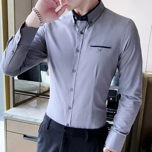 Men's Formal Shirt HARTTMAN HT152 in Grey