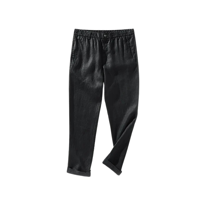 Men's Linen Trousers HARTTMAN HT010 in Black