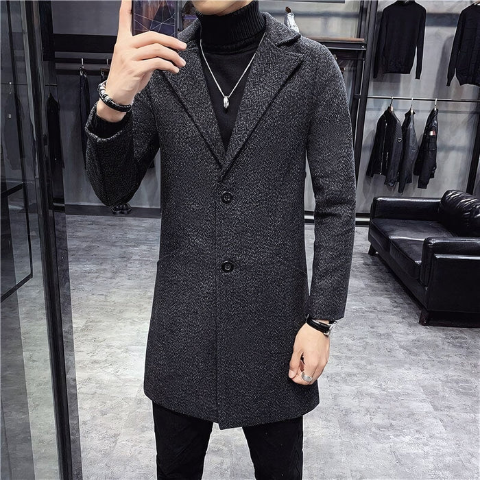 Men's Wool Overcoat HARTTMAN HT227 in Black