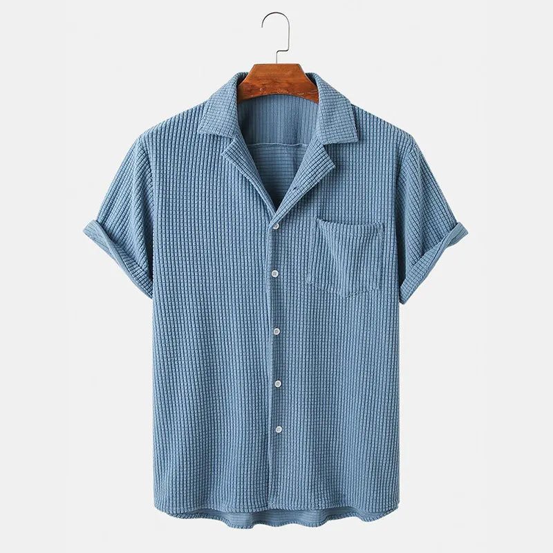 Men's Striped Cotton Shirt HARTTMAN HT094 in Blue