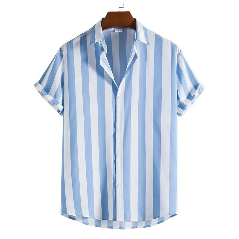 Men's Striped Shirt HARTTMAN HT392 in Light Blue