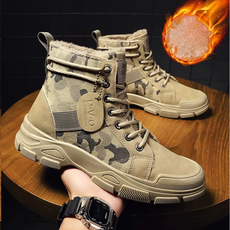 Men's Boots HARTTMAN HT037 in Khaki With Lining