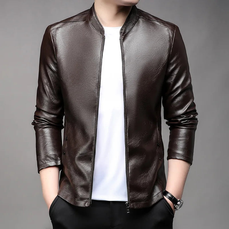 Men's Leather Jacket HARTTMAN HT169 in Brown