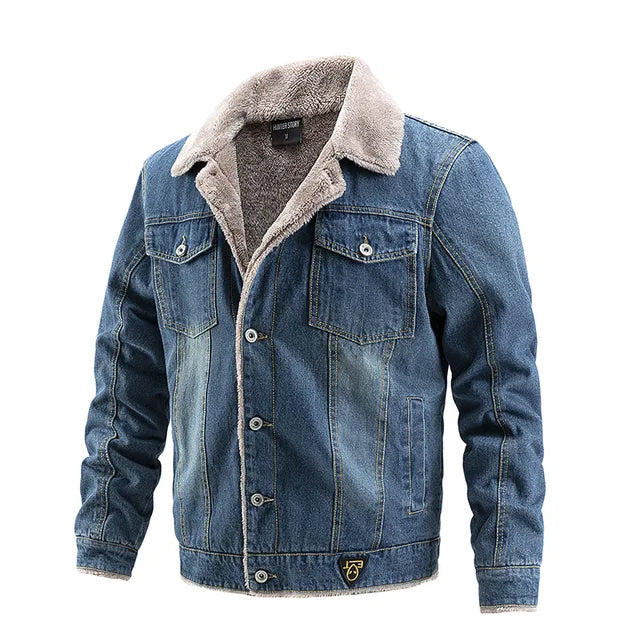 Men's Denim Jacket with Lined Interior HARTTMAN HT142 in Blue