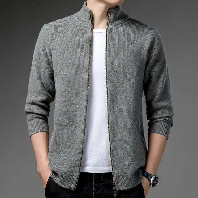 Men's Sweater with Zip HARTTMAN HT183 in Grey