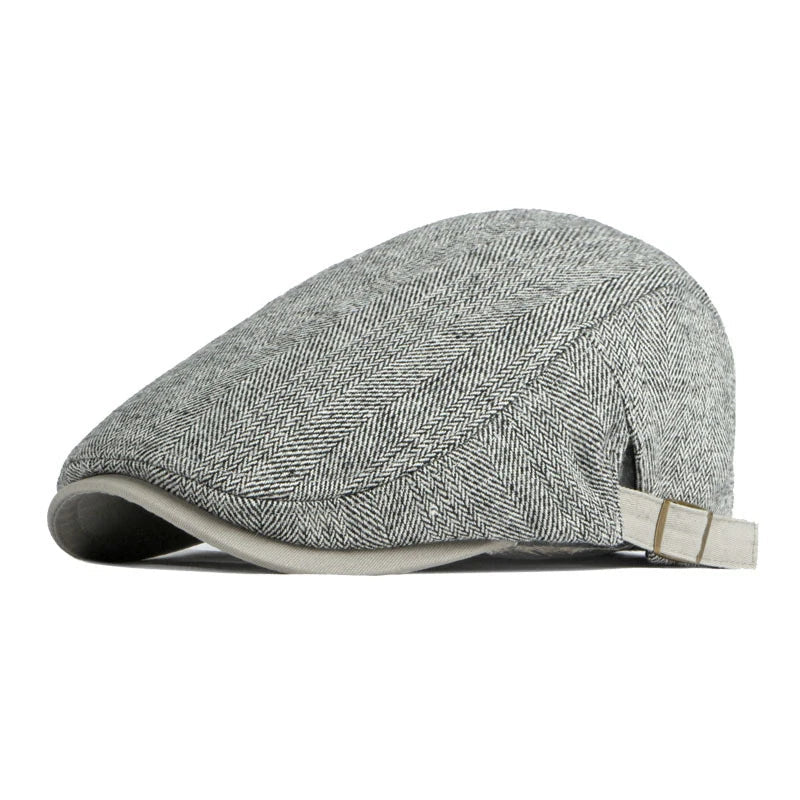 Men's Italian Wool Flat Cap HARTTMAN HT019 in Light Grey