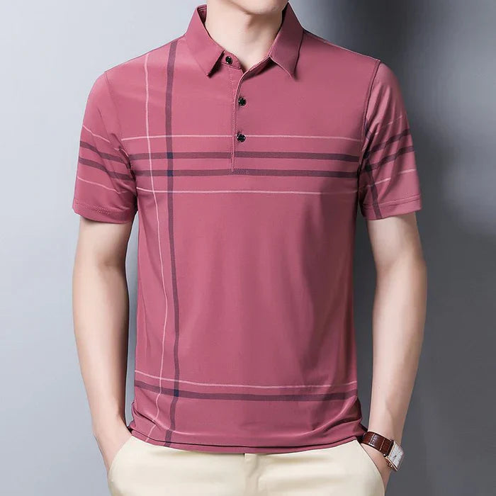 Men's Striped Polo Shirt HARTTMAN HT235 in Pink