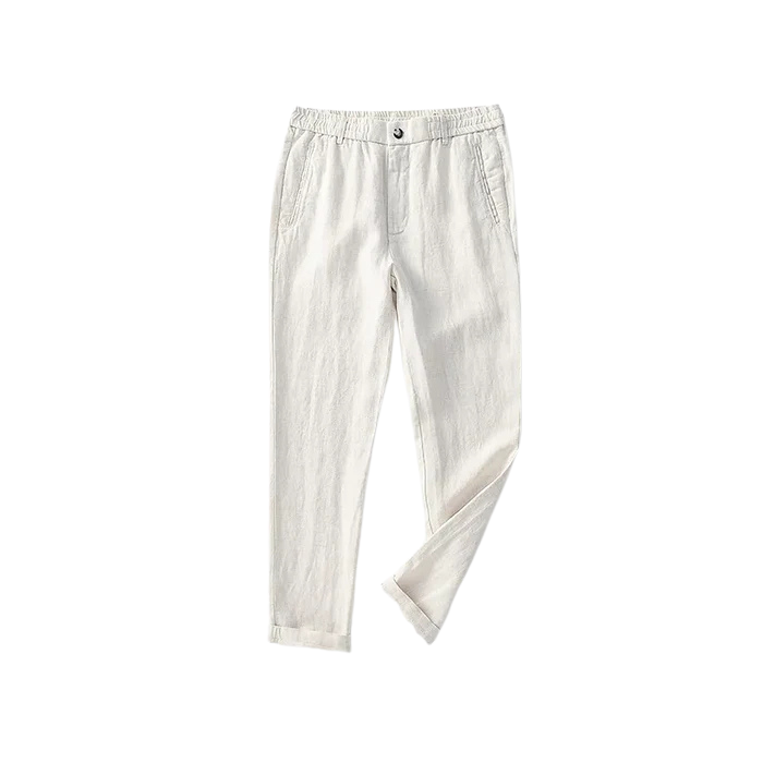 Men's Linen Trousers HARTTMAN HT010 in Beige