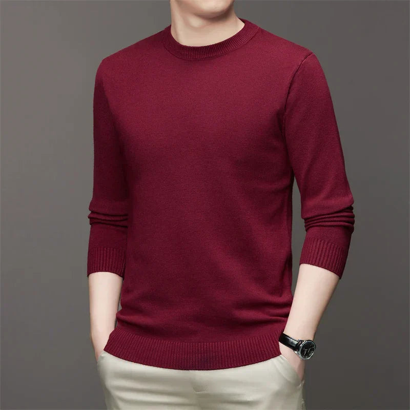 Men's Casual Round Neck Sweater HARTTMAN HT182 in Red