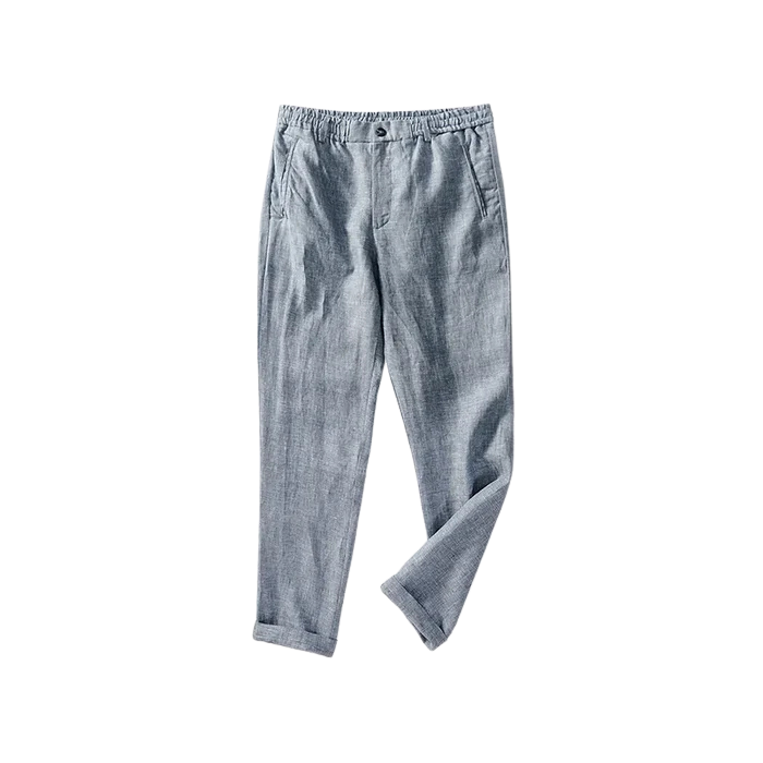 Men's Linen Trousers HARTTMAN HT010 in Grey