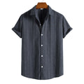 Men's Striped Cotton Shirt HARTTMAN HT401 in Navy Blue