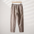 Men's Striped Linen Trousers HARTTMAN HT008 in Coffee