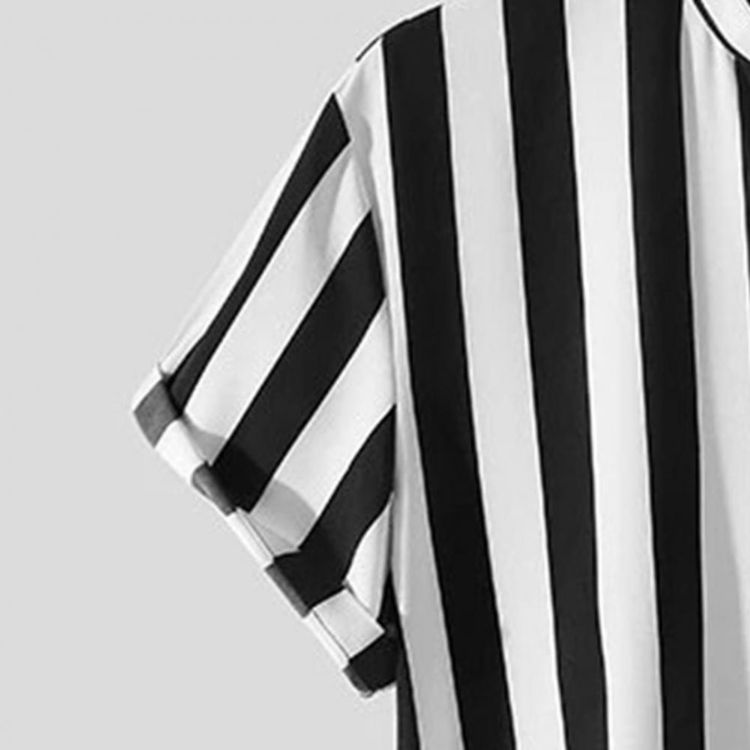 Men's Striped Grandad Collar Shirt HARTTMAN HT389