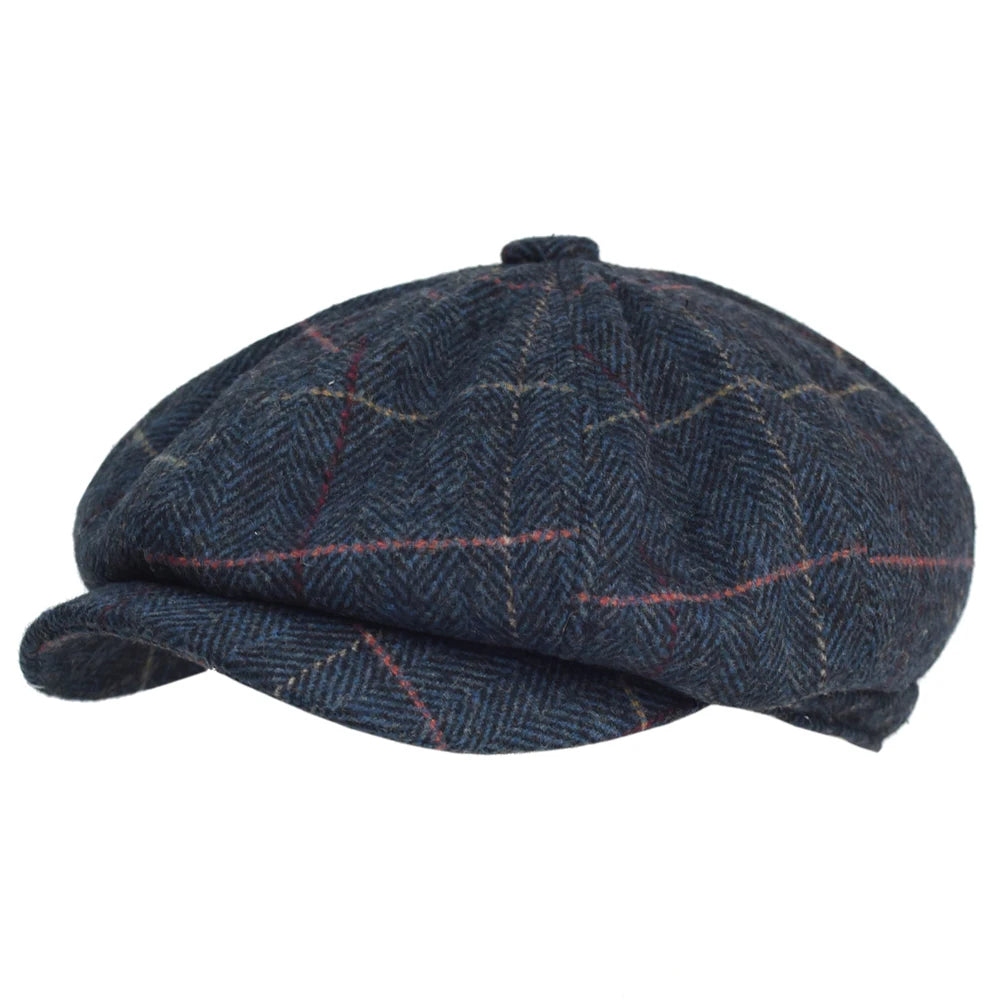 Men's Italian Wool Flat Cap HARTTMAN HT027 in Navy Blue