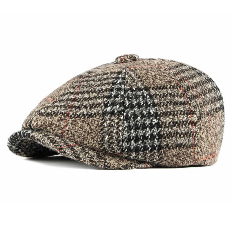 Men's English Wool Flat Cap HARTTMAN HT017 in Khaki