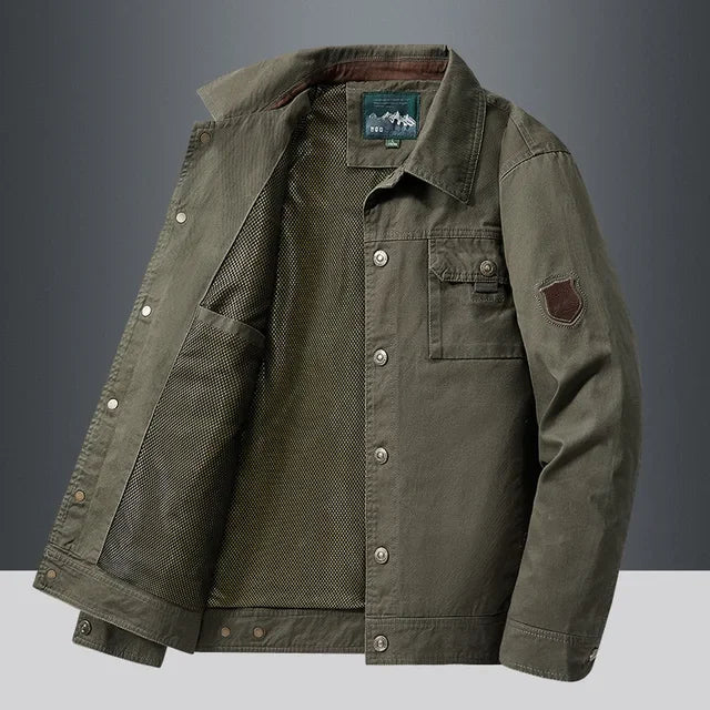 Men's Casual Cotton Jacket HARTTMAN HT183 in Green