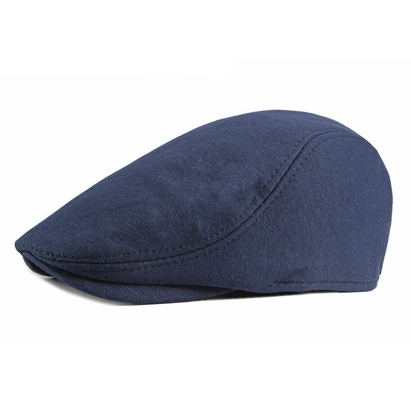 Men's Italian Cotton Flat Cap HARTTMAN HT037 in Navy Blue