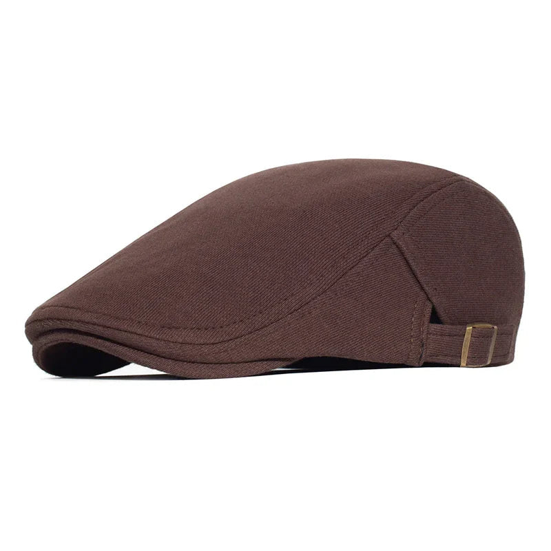 Men's Italian Cotton Flat Cap HARTTMAN HT035 in Brown