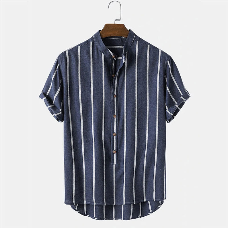 Men's Striped Shirt HARTTMAN HT394 in Navy Blue