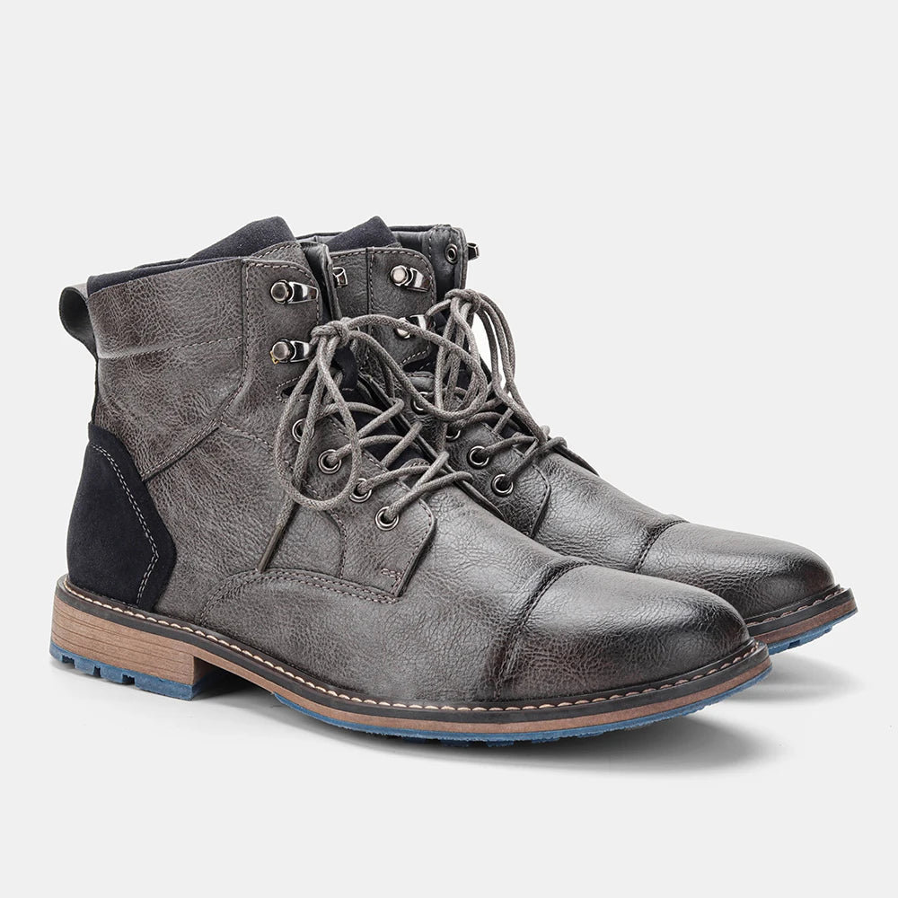 Men's Leather Boots HARTTMAN HT035 in Grey
