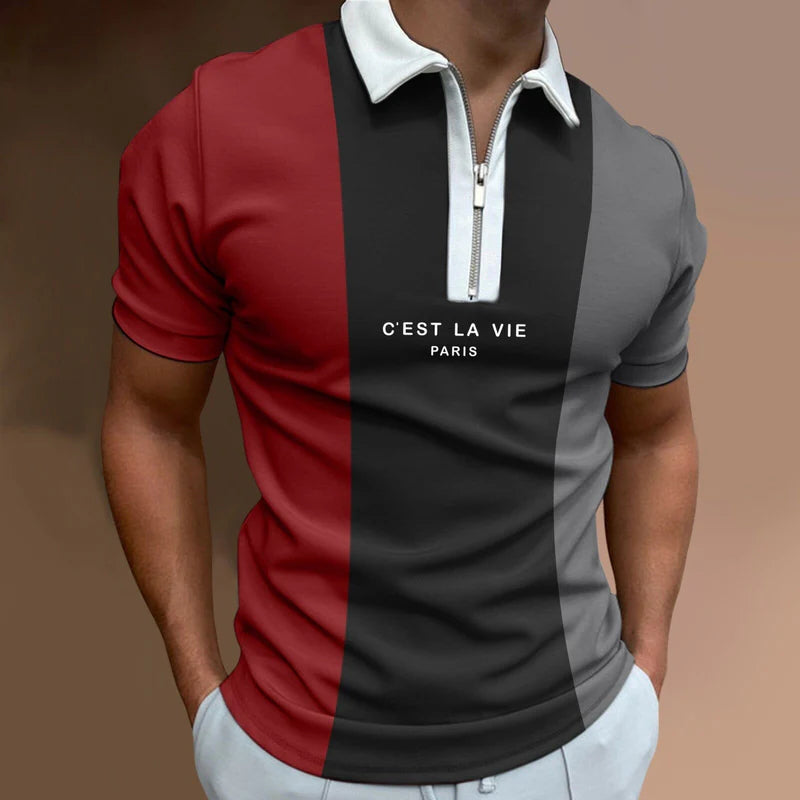 Men's Polo Shirt HARTTMAN HT240 in Red / Black / Grey