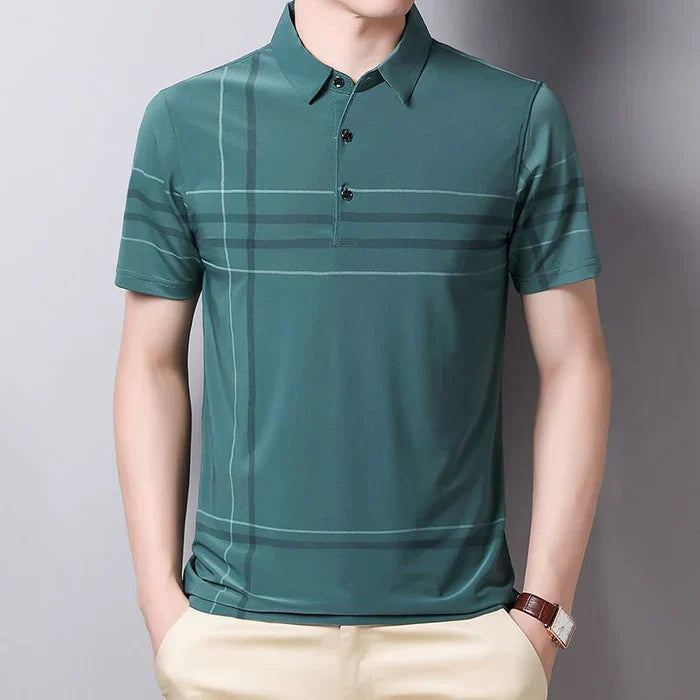 Men's Striped Polo Shirt HARTTMAN HT235 in Green