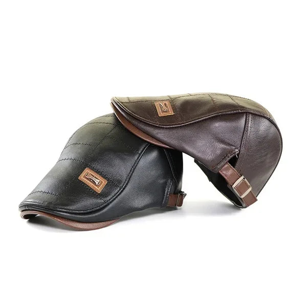 Men's Italian Leather Flat Cap HARTTMAN HT026