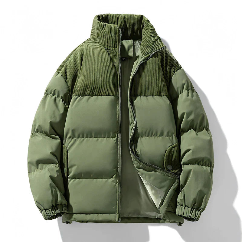 Men's Wool Lined Puffer Jacket HARTTMAN HT127 in Green