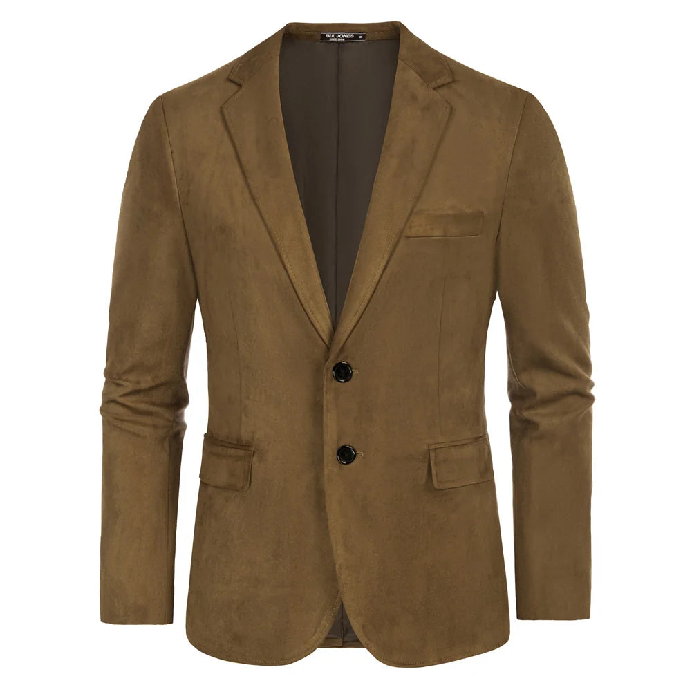 Men's Suede Blazer HARTTMAN HT353 in Khaki