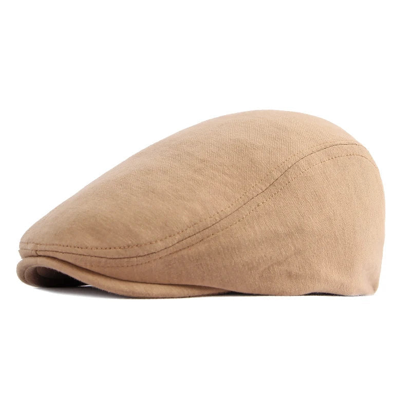Men's Italian Cotton Flat Cap HARTTMAN HT022 in Khaki