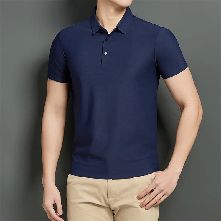 Men's Ice Silk Polo Shirt HARTTMAN HT342 in Navy Blue