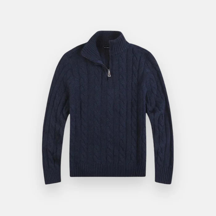Men's Knitted Sweater HARTTMAN HT018 in Navy Blue