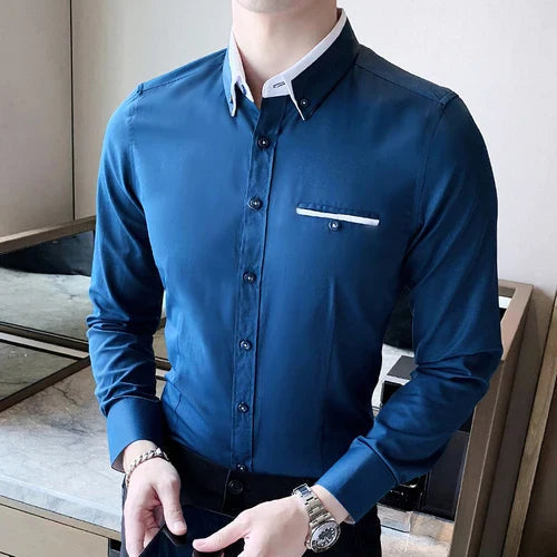 Men's Formal Shirt HARTTMAN HT152 in Blue